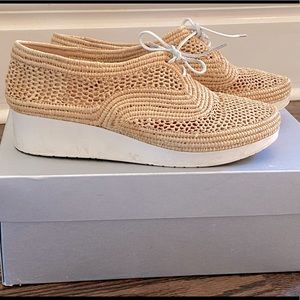 Robert Clergerie Birdie raffia Platforms, 9 1/2